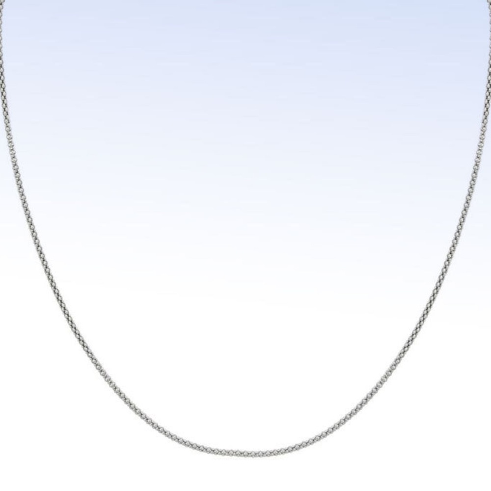 1.65mm Italian STERLING SILVER Popcorn Link Chain Necklace 20"